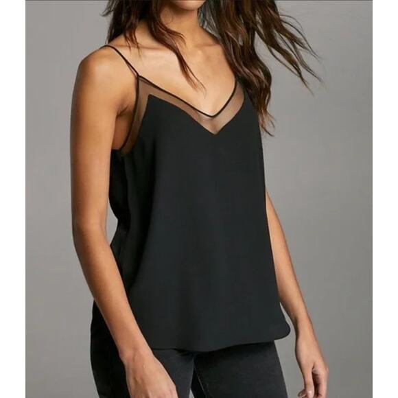 ARITZIA Babaton Galen Black Cami Top V-Neck Spaghetti Strap Pullover Small S NEW - Picture 1 of 13
